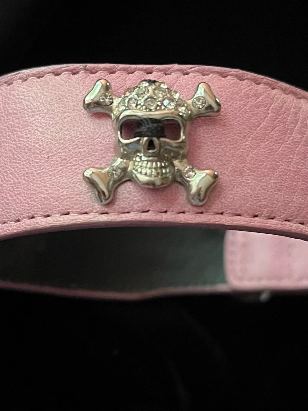 Hamptons Hound Pink Skeleton Rhinestone Embellished Dog Collar